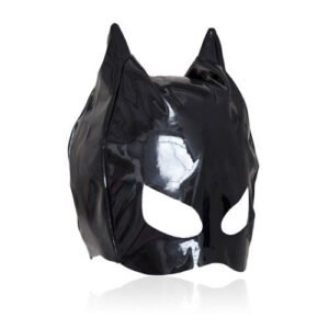 Dettaglio del Design Aggressivo della Maschera Sexy Glossy Cat