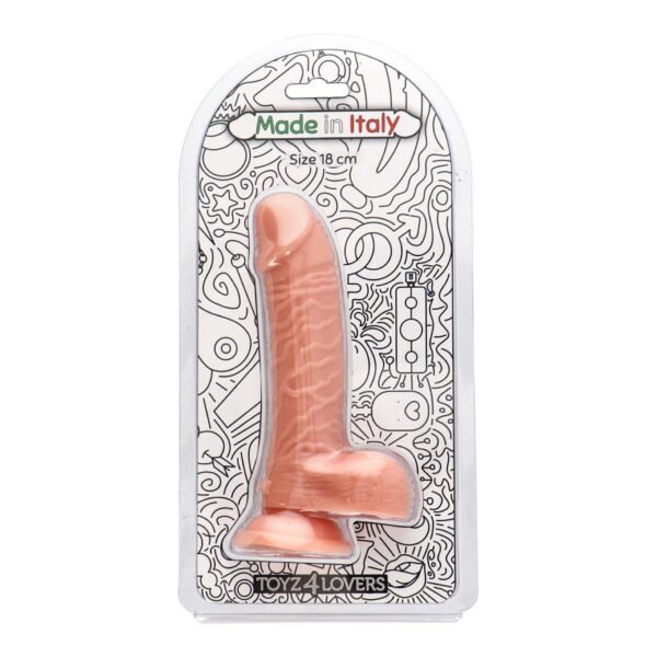 Dildo Realistico Michelangelo 18 cm con glande scolpito, corpo venoso e testicoli proporzionati per un'esperienza naturale