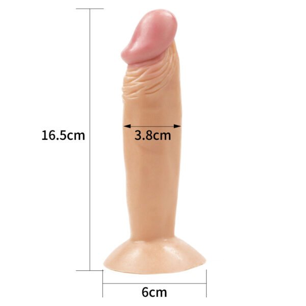 Vista laterale del Dildo Realistico Blaster 15 cm, realizzato in PVC flessibile per un'esperienza comoda e intensa