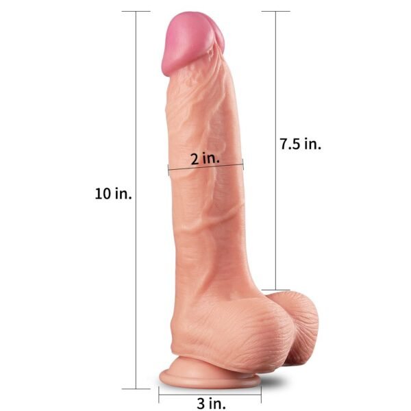 Dettaglio del Glande e Testicoli Realistici del Dildo XXL Liam