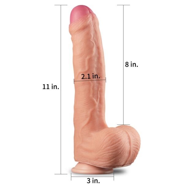 Dettaglio del Glande e Testicoli Realistici del Dildo XXL Max