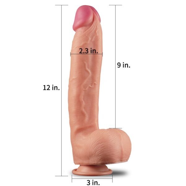 Dettaglio del Glande e Testicoli Realistici del Dildo XXL Noah